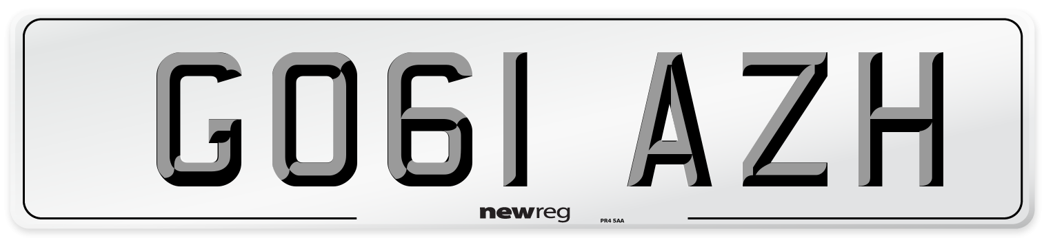 GO61 AZH Number Plate from New Reg